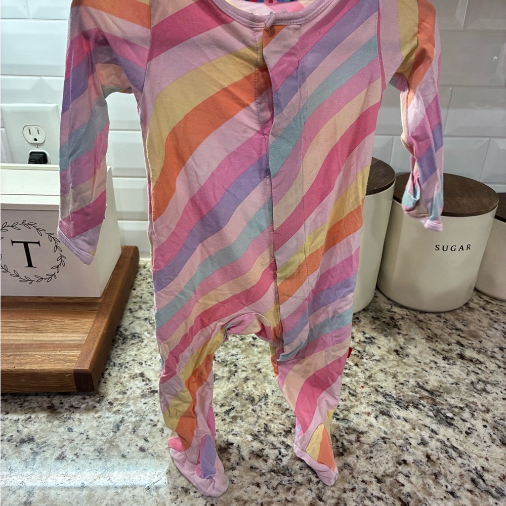 Magnetic Me Pink and Orange Footies Cozy One Piece